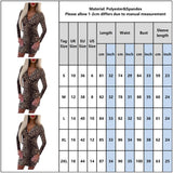 Neck Bandage Bodycon Sexy Mini Dresses Women Fashion Skinny Clubwear Leopard Printed Long Sleeve Party Slim
