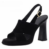 Breakj Ladies Sandals 2025 Summer New Temperament Thick-Soled Waterproof Table Behind The Black Word With High Heels Women's