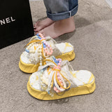 Breakj Celebrity Beach Slippers Children Summer Wear 2023 New Versatile Flip-Flops Bow