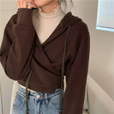 Autumn Loose Short Zip-Up Hoodies Women Sweatshirt Casual Solid Slim Hoodie Hooded Pullover Harajuku Hoodie Lady