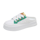 Breakj Half Slippers Female 2025 Summer New Net Face Cool Drag Female Wear Sandals In Summer Versatile Platform Slippers