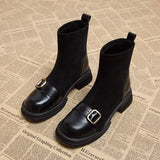Breakj British Style Thin Skinny Boots Brown Socks Boots 2025 Autumn And Winter Gas Small Short Boots Small Ankle