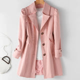 New Autumn Women Khaki Long Trench Coat Casual Female Streetwear Slim Fit Korean Style Windbreaker Single Breasted