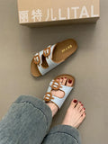 Breakj Thick Bottom Boken Slippers Female Summer Wear New Korean Version Of Fairy Wind Temperament Casual Flat Bottom Lady Cool