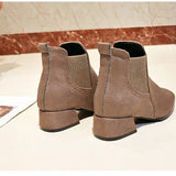 Breakj Boots Women's New Round Head Velvet Face Thick And Short Boots For 2025 Autumn And Winter Martin Boots Chelsea