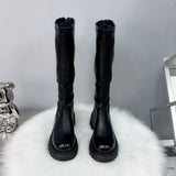Breakj Boots 2025 Autumn High-Cvalry Knight Boots Thick Bottom Raised Women's Boots After Zipper Thin