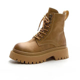 Boots Girls 2024 Spring And Autumn New British Style Short Boots With Thick Soles Raised Retro Locomotive
