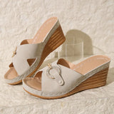 Breakj Summer New Large Size With Slippers Female A Word With Casual Solid Color Thick Bottom