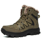 Breakj 2023 Plus Velvet Warm Cotton Shoes Men's Large-Size Hiking Shoes High-Top Snow Boots Men Thick Up Outdoor