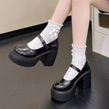 Breakj Thick Heel With A Small Leather Shoes Women 2025 Winter New Thick-Sed Retro English Style Mary Jane Single