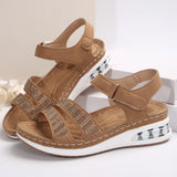 Breakj Female Thick Bottom Slope Sandals Large-Size With A Glide Water Drill Thick Bottom Cushion Sandals
