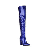 autumn and winter women's European and American new trend fashion pointed thick heel over the knee slim women's