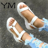 2020 INS Hot Sale Women Sandals Summer Shoes Woman Peep-toe Comfortable Sandals Slip-on Flat Casual Shoes Sandals Female Plus