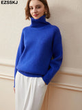 Women's Sweater Autumn Winter Warm Turtlenecks Casual Loose Oversized Lady Sweaters Knitted Pullover Top Pull