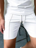 Fashion Lace Up Adjustable Short Commuter Streetwear Men's Solid Color Sports Pants Summer Casual Fitness Running Short