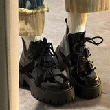 Breakj Version Of The Thick Background To Increase The High Martin Boots Women 2025 Spring And Autumn Locomotive Belt Buckle Hottie Short Boots Fashion