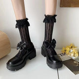 Lolita Shoes Japanese Style Women Soft Leather Heel Shoes 2021 Ladies College Student Black Mary Jane Shoes Goth
