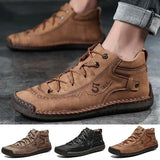 Men's Fashion Casual Shoes Flat Martin Boots Leather Shoes Outdoor Shoes Plus Size
