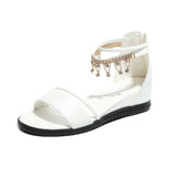 Breakj New Sandal Women Summer Flat Low Heel Women's Shoes Wedge Heel Open Toe Casual Korean Version Of Rear Zipper Sandals