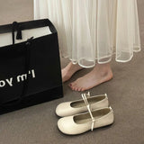 Shoes Women's Spring And Summer Evening Shoes New Style Mary Jane Hundred-Style Soft Leather Doudou Flat Shoes With