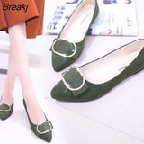 Women's Plus Size 41 Summer Autumn New Low Heel Pointed Toe Flats Fashion Shoes for Women Loafers Moccasins Casual Work