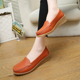 Breakj Spring And Autumn Cows And Heel Nurse Shoes Casual Mom Shoes Flats Single Shoes Women's