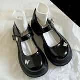 Style High-Heeled Thick-Soled Mary Jane Shoes New Round-Headed French Shoes In The Summer Of