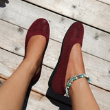 Spring and Autumn New Fashion Round Head Solid Light Mouth Candy Mesh Breathable Large Women's Flat Shoes Single