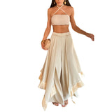 Solid Color Tectoral Strap Split Beach Set Esu On 2025 New