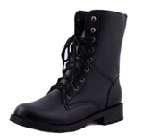 New Belted Martin Boots, Motorcycle Boots, Short Heels, Women's Army Boots, British Fashionable Handsome Couple