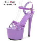 Stripper Heels Shoes For women Open Toe Sandals Girls Shoe for Party Club Women Sexy Show Sandals High Heels Red