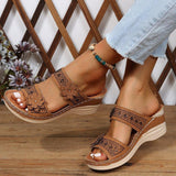 Breakj 2025 Summer New Retro Leisure Flowers High Heel Women's Shoes And