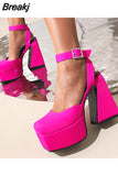 Dropship 2023 Summer Platform High Heeled Women's Shoes Sandals Office Lady Walking Comfy Woman Shoes Big Size
