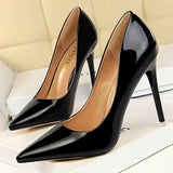 Shoes Woman Pumps Patent Leather High Heels Shoes Women Basic Pump Wedding Shoes Female Stiletto Women Heel Plus Size