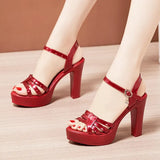 Woman Sexy High Heels Ladies Summer Dress Shoes For Women 2022 Female Leather Platform Wedge Heel Elegant Sandal 32 35 36 37