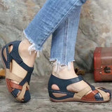 Women's Sandals Wedge Buckle Strap Sandals Female Retro Casual Sewing Women Shoes Flats Platform Retro Sandalias Plus