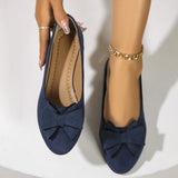 Breakj Shallow Single Shoes Women Wear Autumn Bow Large Size 2025 New Flat Bean