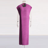 Fashion Temperament Casual Set 2025 Summer New Round-Neck Knitted Fork Top + High-Rise Straight-Legged Trousers