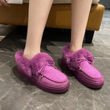 Breakj Autumn And Winter Women's Cotton Boots Plus Thick Low Help To Keep Warm Wool Cotton Shoes