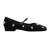 Heel Retro Women's Shoes 2024 Spring And Summer New Mary Jane Shallow Single Shoes Women's Thick Heel Breathable Bean