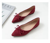 Bow-knot leopard pattern flats woman ballerina plus size 40-43 sneaker shoes women loafers pointed toe flock