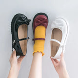 Shoes Women 2021 Lolita shoes bow red white Autumn Singles Japanese Cute Round Head Soft Girl Loli Shoes Mary Jane