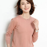 Sweater 2020 New O-neck Female Long-sleeved Knitted Pullover Jumper Pull Femme Clothes White Loose Thin Korean Plus
