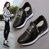 Platform Wedges Women's Sneakers Spring High Quality Rhinestone Mesh Breathable Increased Women's Shoes Casual