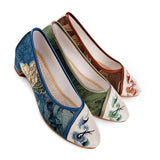 Breakj Women's Shoes Printed Embroidered Cloth Shoes Women's Single Shoes Hanfu Shoes National Style Satin New Collocation Cheongsam National Style Retro Embroidered