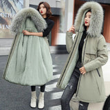 Fashionable Solid Warm Thick Fleece Hooded Winter Jacket Women 2021 New Fur Liner Parka Female Winter Long Coat