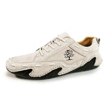 o'clock Quality Genuine Leather Men Shoes Casual Breathable Non-slip Driving Sneaker Trendy Outdoor Footwear Big Size
