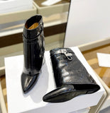 Breakj Autumn / Winter New Round Head Big Tube Around The Lock Buckle Shark Buckle Straight Tube Long Boots Wedge Trouser Boots