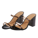 Women Summer Sandals 2021 High Heel Sandals Flip Flop Slip on Open Toe Sandals Casual Outdoor Slippers Narrow Band