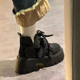 Breakj Version Of The Thick Background To Increase The High Martin Boots Women 2025 Spring And Autumn Locomotive Belt Buckle Hottie Short Boots Fashion